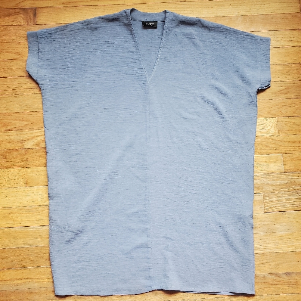 Vici Light Blue V-Neck‎ Tunic Boxy Fit Dress Size Xs